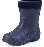 Ladeheid Gummistiefel Kinder federleichte und wasserdichte Eva Thermo Regenstiefel Gummistiefel gefüttert KL050 (Dunkelblau, 28 EU)