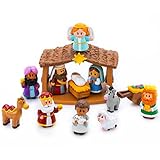 JOYIN 14 Stück Kleines Weihnachtskrippenspiel, Miniaturspielzeug Krippenspiel, Weihnachtskrippe für Kinder, Weihnachtsdekoration