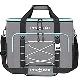 INSMEER Kühltasche Gross 55L, 80 Cans Kühltasche Faltbar, Auslaufsicher & Wasserdicht Isolierte Tasche mit Flaschenöffner XXL Picknicktasche/Einkaufstasche für Ausflug, Camping, Strand