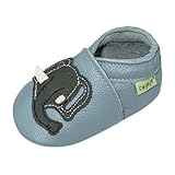 SAYOYO Netter Elefant WeichesLeder Lauflernschuhe Krabbelschuhe Babyschuhe 21/22 (12-18) L Monate,Blau