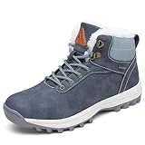 Mishansha Winterschuhe Herren Gefüttert Winterstiefel Damen Winterboots Rutschfest Wanderschuhe Winter Boots Wasserdicht Trekkingschuhe Schneestiefel Dunkelblau,Gr.44