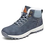 Mishansha Winterschuhe Herren Gefüttert Winterstiefel Damen Winterboots Rutschfest Wanderschuhe Winter Boots Wasserabweisend Trekkingschuhe Schneestiefel Dunkelblau,Gr.44