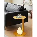 Kompakter Beistelltisch mit breiter Tischplatte und stabilem Sockel für kleine Räume in Wohn- und Schlafzimmer