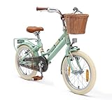 BIKESTAR Alu Kinderfahrrad ab 4 Jahre | 16 Zoll City Retro Bike mit Korb und V-Bremse, Hollandrad | Mint | Risikofrei Testen