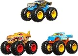 HOT WHEELS TOTAL HGX20 - HW Monster Trucks Farbwechsel 1:64, 3er-Pack mit Spielzeugtrucks, Farbwechsel durch unterschiediche Wassertemperaturen, Spielzeug für Kinder, Spielzeug Autos ab 4 Jahren