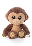 NICI 46949 Original – Glubschis Hobson 25 cm – Kuscheltier Affe mit großen Augen – Flauschiges Plüschtier mit Glitzeraugen – Schmusetier für Kuscheltierliebhaber, braun/beige, 9 cm