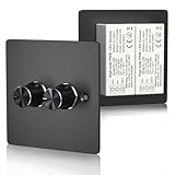 TrustWheel DC12V-24V LED dimmer schalter,Doppel dimmschalter,2Gang 120W 5A PWM Dimmer für LED Lampen,Rotary RV lichtschalter dimmbar für 12V LED Lichter/Wohnmobil/Wohnwagen/Campervan/Boot/LKW