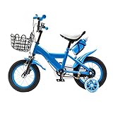 Cutycaty Kinderfahrrad 12 Zoll Fahrrad für Kinder Junge Mädchen Kinderrad mit Stützräder und Korb Kinder Fahrrad ab 2-4 Jahre Blau, Kinder