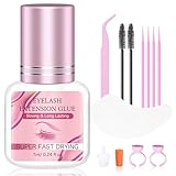 Superkleber für Wimpernverlängerungen(7 ml), 1–2 Sekunden Trocknungszeit, Flüssiger klebstoff, 8 Wochen Halt, schwarzer Kleber für professionelles Wimpernzubehör - New 5