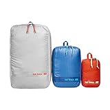 Tatonka Packwürfel Stuffsack Zip Set 3 - Ultraleichtes und platzsparendes Packtaschen-Set mit Reißverschluss - 3 Taschen in verschiedenen Größen (grey / blue / black)