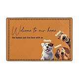 NOONATIVE Fußmatte mit Hunderassen,Name und Text personalisiert,rutschfest & waschbar,Geschenke für Hundeliebhaber, Hundebesitzer