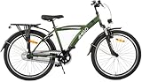 AMIGO Roady Fahrrad 26 Zoll - Kinderfahrrad für Jungen - Rücktrittbremse und V-Brake - Grün