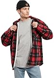 Plaid Teddy Lined Shirt Jacket red/Black XL