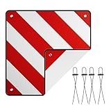 Wiltec 2in1 rot weiße Warntafel Spanien und Italien 50 x 50 cm, Fahrradträger Schild aus Aluminium, Warnschild für Heckträger reflektierend