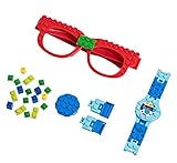 PlayBuild Building Bricks Digitaluhr- und Brillen-Set, Cooles Spielzeug für Jungen und Mädchen, Klassische Blockarmbanduhr und Brillen für Kinder jeden Alters.