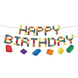 Tourima Bausteine Happy Birthday Girlande Kindergeburtstag – Geburtstagsgirlande Mädchen & Jungen, Party Girlande Geburtstag Deko Banner, Geburtstag Dekoration für Kinder & Erwachsene, Partydeko