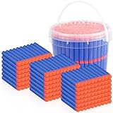 300 Pfeile Darts für Nerf Gun Elite, Refill Darts Schaum Munition für N-Strike Elite Series Blasters Nerf Spielzeug Pistole, Dart Zubehör with Portable Storage Bucket, Blau