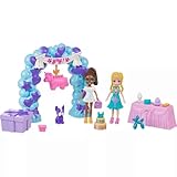 Polly Pocket™ Polly™ Birthday Party Pack Birthday Party Pack, Baby und Haustier Spielset, Mode und Essen Themenzubehör, Reisespielzeug JCC33