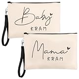 2 Stück Mama Geschenk zur Geburt,Baby Kram Kosmetiktasche Bag,Werdende Mama Geschenk,Mama Tasche mit Reißverschluss,Geschenke für Babyparty,Mutter Beutel für Mama Neue Mama Geschenke Mama zu Werden