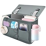 Cyiecw Betttasche zum Einhängen, Bett Organizer Hängetasche mit 6 Taschen, Multi-Purpose Hochbett Bettseite Veranstalter für College Dorm Zimmer Bett, Krankenhaus Bett, Baby Bett Schienen (Grau)