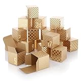 Nordstern Adventskalender Boxen zum Befüllen - 24 Goldene Geschenkboxen Schachteln und Zahlen Aufkleber - DIY Weihnachtskalender für Kinder, Frau und Mann