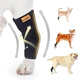 COMFPET Hundehalsbandage für hintere Sprunggelenk, Hund Bein Unterstützung Wrap mit Metall-Streifen, Hinterbein Wrap Protector, Hund Bein Joint Sleeve zu lecken, Hund Verstauchungen zu verhindern (L)