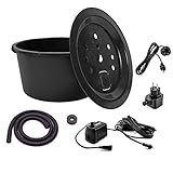 CLGarden Set Springbrunnenpumpe SP1 mit 90l Becken GFK Abdeckung PE Wasserbehälter Springbrunnenbecken Gartenbrunnen DIY LED Beleuchtung 12V Pumpe