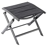 Nexos Trading Klapphocker Sitzhocker Campinghocker Fußteil aus Aluminium und Olefin schwarz pulverbeschichtet Rahmen anthrazit Sitzhöhe 38 cm für Balkon Terrasse