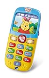 VTech Winnie Puuh Lernhandy – Mit den Originalstimmen von Winnie Puuh und seinen Freunden sowie spannenden Lernspielen – Für Kinder von 9-36 Monaten, Gelb