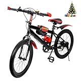 HUOMMGS Mountainbike 20 Zoll Kinderfahrrad 7 Gang Kinder Mountainbike mit Kettle Holder und Kotflügeln Upgraded Jungen-Fahrrad und Mädchen-Fahrrad für 1,3-1,5M Kinder (Rot)