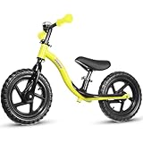 KRIDDO Kinder Laufrad ab 2 Jahre, Lauflernrad ab 18 Monaten bis 5 Jahren, interaktives Balance-Fahrrad mit Fußstütze und Lenker, Geschenk für Jungen und Mädchen zum Geburtstag, Baby Spielzeug, Gelb