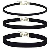 GXGM 3 Stück Velvet Chokers Schwarz Band Choker Halskette Für Damen Mädchen
