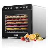 FOHERE Dörrautomat Edelstahl, 650W BPA-frei, Dörrgerät mit 8 Edelstahl-Etagen & 48h Timer 35-75℃, Leiser Lebensmittel-Dehydrator für Gemüse, Fleisch, Kräuter – Ideal für gesunde Snacks & Camping