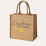 Abschiedsgeschenk Erzieherin, Abschiedsgeschenk, Jutebeutel, Personalisiertes Geschenk Erzieher mit Herz, Abschiedsgeschenk Erzieherin Kindergarten, Geschenk erzieherin Kita Abschied