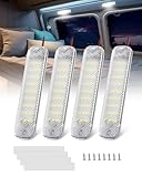 Luxvista 12V LED Innenbeleuchtung, 36 LED Leiste mit ON/Off Schalter für Auto Wohnmobil Van Bus Caravan Boat Küche Bad Bar LKW, 6000K (4 Stück)