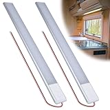 2 Stück Led Lampen Wohnmobil, 12 Volt Wohnmobil LED Beleuchtung Leuchte, Auto Dach Beleuchtung Lichtleiste mit Speicherschalter, Dimmbar Wohnmobilbeleuchtung Led Leiste für Wohnmobil, Auto und Boot
