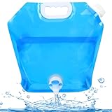 flintronic 10L Faltbarer Wasserkanister Faltbar, Wasserbehälter mit Hahn (Blau)