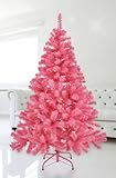 Künstlicher Weihnachtsbaum inklusive Ständer - 120 cm in rosa - Kleiner Kunst Tannenbaum - Weihnachtsdeko Christbaum Tanne pink unecht klappbar mit Kunststoff Baumständer