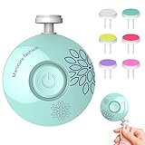 zoerbufan Baby Nagelfeile Elektrisch, 6 in 1 Set Elektrische Nagelfeile für Zehen und Finger, Austauschbare Schleifköpfe, Leise und Sicherer (Grün)