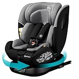 globalkids kindersitz 360 Drehbar isofix, i-Size 40-150cm(0-36kg) Reboarder Baby Autositz, ab Geburt -12 Jahre,Grey,ECE R129