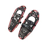 ALPIDEX Schneeschuhe Aluminium Rahmen Damen Herren ab Schuhgröße 36 bis 135 kg Ratschenbindung Tragetasche, Farbe:Black/Red 21