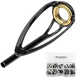 THKFISH Angelrute Reparatur Set Spitzenring Stipprute Tip Tops 50 Stück Ersatz-Kit für Angelrutenspitzen 10 Größen-A Black