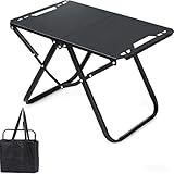 Heimlyn Campingtisch, Leichter Aluminiumlegierungs-klappbarer Klapptisch, Kleiner Campingtisch für Outdoor-Picknick, BBQ, Angeln und Gartengebrauch, Picknicktische Schwarz
