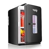 Vasip Mini Kühlschrank 15L, Tragbar mit Kühl- und Heizfunktion, Kleiner Getränkekühlschrank für Hause Büro Camping und Auto (AC/DC)