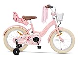 SJOEF Dolly Kinderfahrrad 16 Zoll | Ab 4-6 Jahre | Kinder Fahrrad für Mädchen/Jugend | Kleidergröße von 103 bis 118 cm | inklusive Stützräder - Rosa