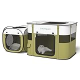 Tragbarer Laufstall für Katzen & Hunde, Wasserdicht & Langlebig, Outdoor/Indoor Katzenzelt, Pop-up Großer Hundezwinger, Einfacher Aufbau mit Tragetasche, Ideal für Reisen und Camping