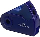 Faber-Castell Spitzdose-Doppelspitzer mit Spitzdose-Behälter, Blau