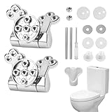C Sitz Scharniere Ersatzteile, WC Sitz Scharnier Zink Legierung für Toilettendeckel mit Absenkautomatik, Toilettendeckel Scharniere, Klodeckel Scharniere Set Passend für Den Meisten Toilettensitze