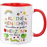 1 Stücke Erzieherin Tasse Kaffeetasse Keramik Kaffee Tasse Mug Danke Dankeschön Abschiedsgeschenk für Erzieher zum Kindergarten Kindergärtnerin Tagesmutter Kita