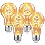 Dahanky 4Stück Edison Vintage Glühbirne, E27 4W LED Glühbirne Vintage Antike Glühbirne, A60 LED Lampe warmweiß 2700K Licht Beleuchtung für Nostalgie Haus Café Bar Restaurant